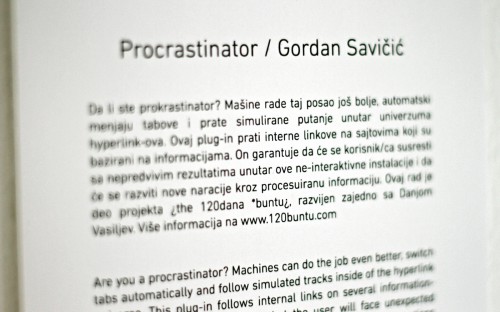 Procrastonator on show